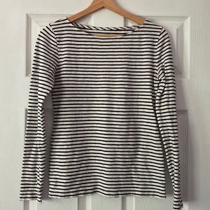 J. Crew Artist T in navy blue and white stripe - size small